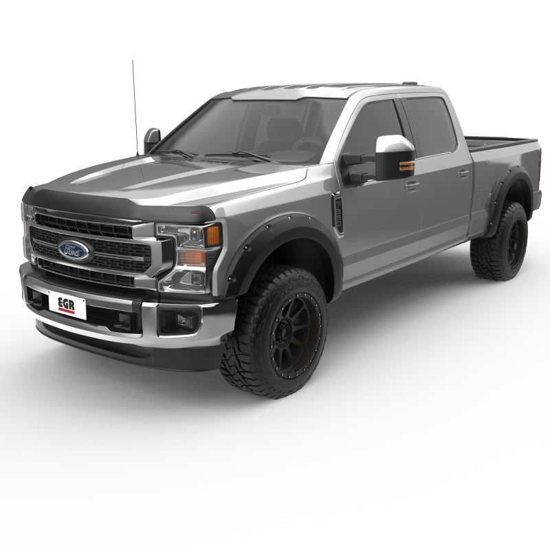 EGREGR 17+ Ford F - 250/F - 350 Superguard Hood Shield - Smoke Finish