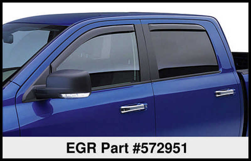 EGREGR 2019 Dodge Ram 1500 Crew Cab SlimLine In - Channel Window Visors Set of 4 - Dark Smoke