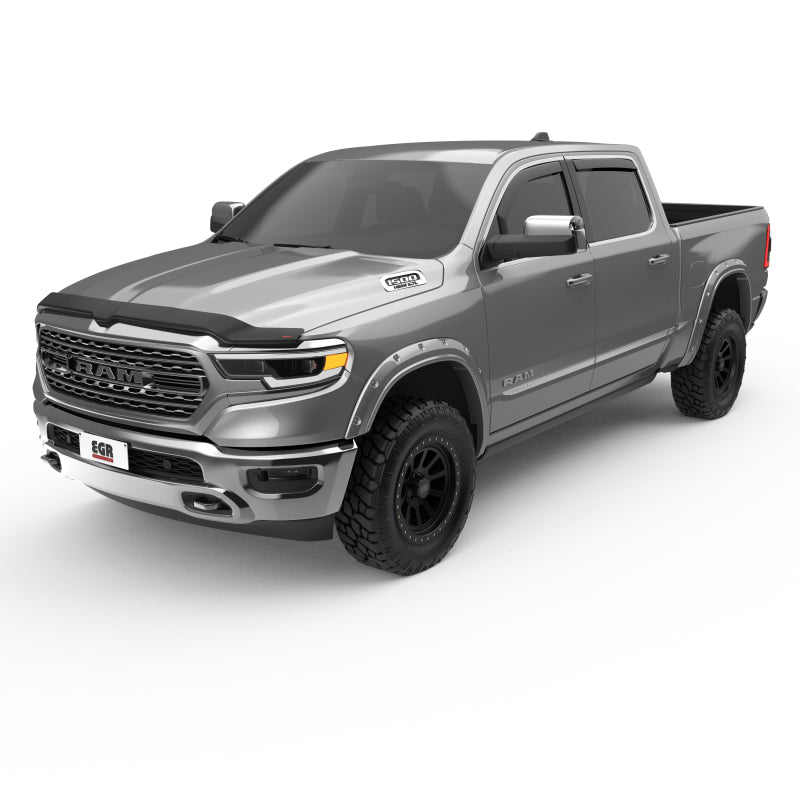 EGREGR 2019 Dodge Ram 1500 Crew Cab SlimLine In - Channel Window Visors Set of 4 - Dark Smoke