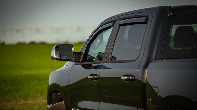 EGREGR 2019 Dodge Ram 1500 Crew Cab SlimLine In - Channel Window Visors Set of 4 - Dark Smoke