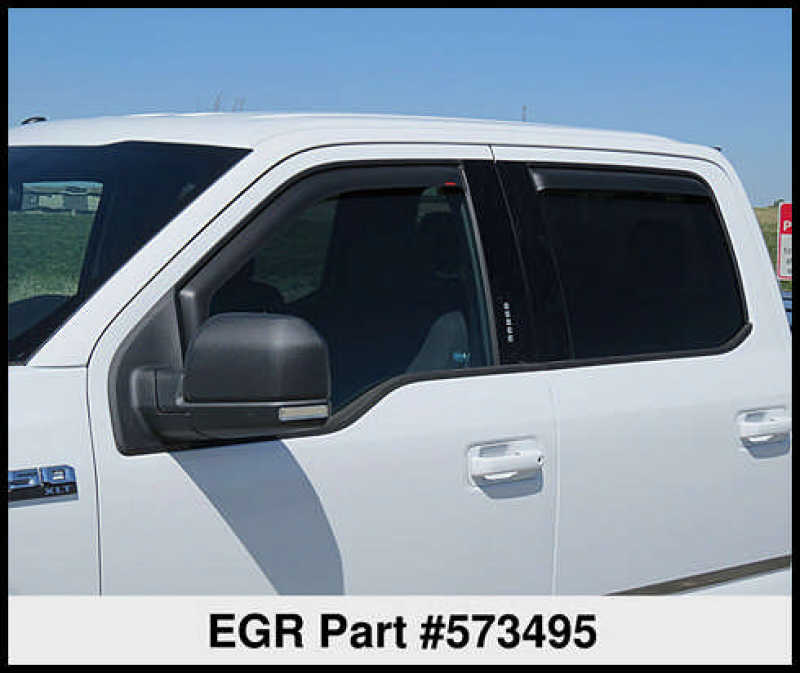 EGREGR 15+ Ford F150 Crew Cab In - Channel Window Visors - Set of 4 - Matte (573495)