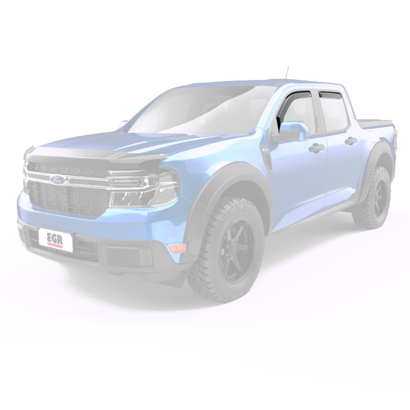 EGREGR 2022+ Ford Maverick In Channel Window Visors Front/Rear Set - Matte Black Crew Cab