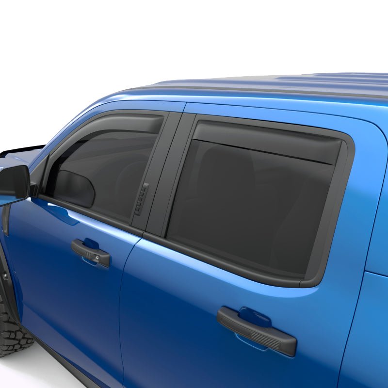 EGREGR 2022+ Ford Maverick In Channel Window Visors Front/Rear Set - Matte Black Crew Cab