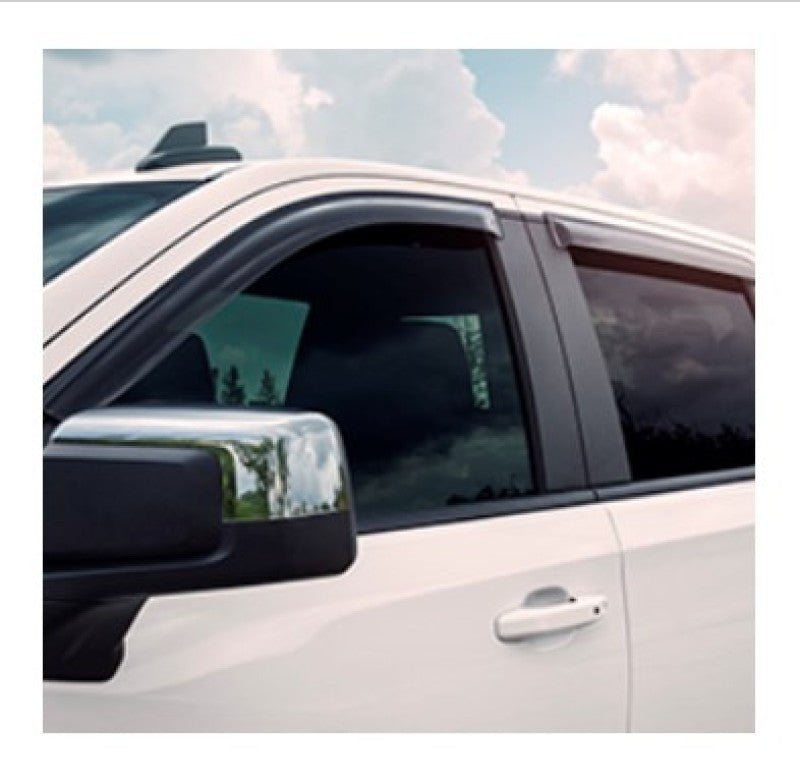 EGREGR 2019 Chevy 1500 Crew Cab Tape - On Window Visors - Set of 4 Dark Smoke