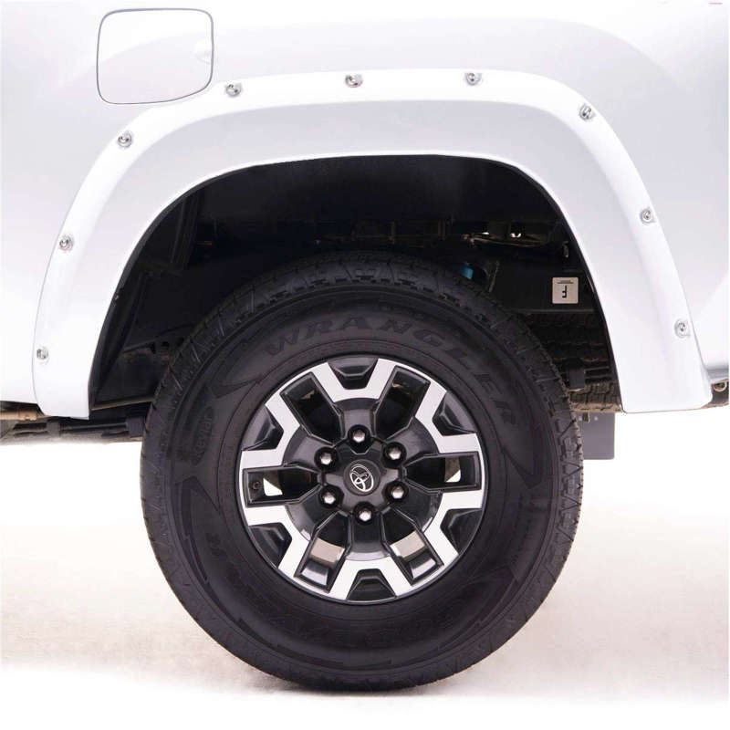 EGREGR 16+ Toyota Tacoma w/Mudflap Bolt - On Look Color Match Fender Flares - Set - Super White