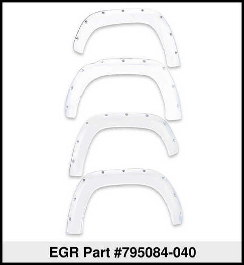 EGREGR 16+ Toyota Tacoma w/Mudflap Bolt - On Look Color Match Fender Flares - Set - Super White