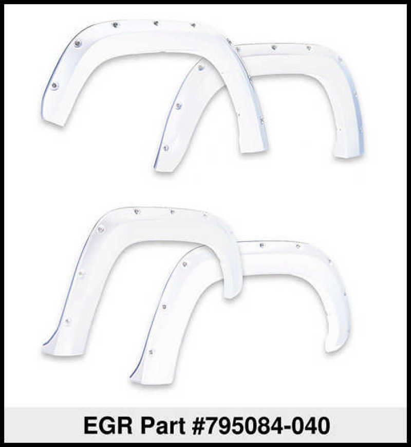 EGREGR 16+ Toyota Tacoma w/Mudflap Bolt - On Look Color Match Fender Flares - Set - Super White