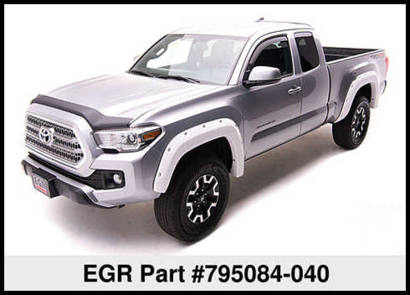EGREGR 16+ Toyota Tacoma w/Mudflap Bolt - On Look Color Match Fender Flares - Set - Super White