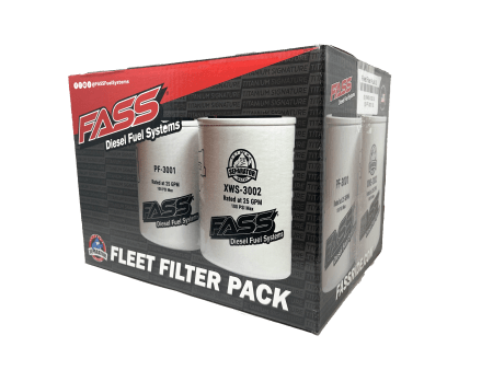 FASSFASS Fuel Systems Fleet Filter Pack 3 Extreme Water Separators And 3 Particulate Filters | Fits 1989+ Dodge RAM Ford GMC Chevrolet Nissan SEMI