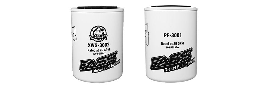 FASSFASS Fuel Systems Filter Pack | 2 XWS3002 Extreme Water Separators and 2 PF3001 Particulate Filters