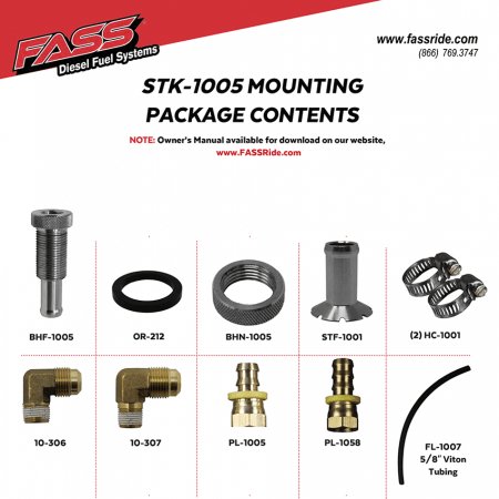 FASSFASS STK1005 Diesel Fuel Bulkhead and Viton Suction Tube Kit