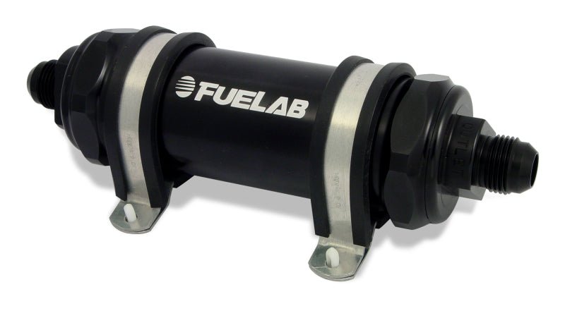 FuelabFuelab 828 In - Line Fuel Filter Long - 10AN In/Out 10 Micron Fabric - Black