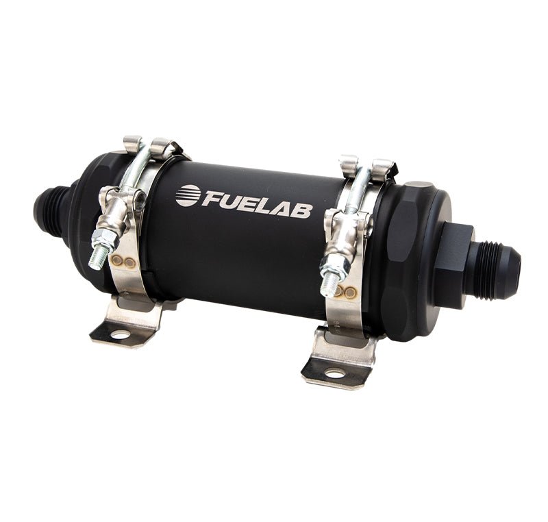 FuelabFuelab PRO Series In - Line Fuel Filter (10gpm) - 10AN In/ - 10AN Out 40 Micron Stainless - Matte Black