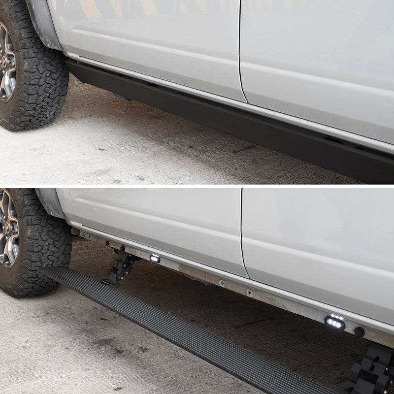 Go RhinoGo Rhino 15 - 23 Ford F - 150 CC 4dr / 17 - 22 F - 250/350 SD CC 4dr E - BOARD E1 Running Board Kit - Tex. Blk