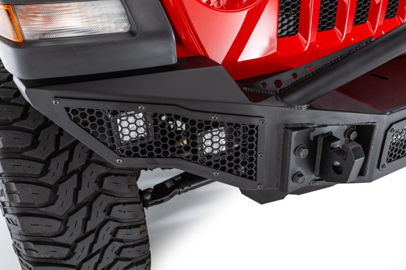 Go RhinoGo Rhino 07 - 20 Jeep Wrangler JL/JLU/JK/JKU/Gladiator JT Rockline Full Width Bumper w/ Overrider