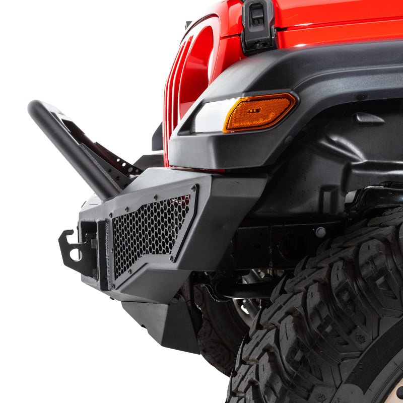 Go RhinoGo Rhino 07 - 20 Jeep Wrangler JL/JLU/JK/JKU/Gladiator JT Rockline Full Width Bumper w/ Overrider