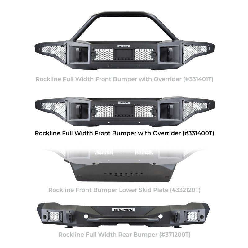 Go RhinoGo Rhino 21 - 24 Ford Bronco (2 and 4 Door) Rockline Full Width Bumper