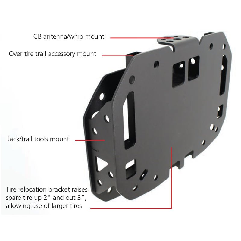 Go RhinoGo Rhino 18 - 20 Jeep Wrangler JL/JLU Rockline Spare Tire Relocation