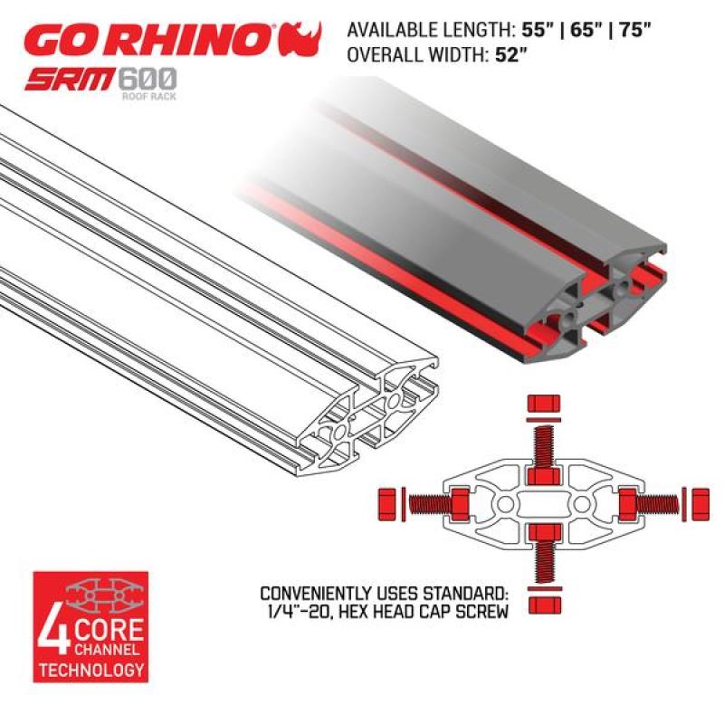 Go RhinoGo Rhino Universal 65in SRM 600 Basket Style Rack - Textured black