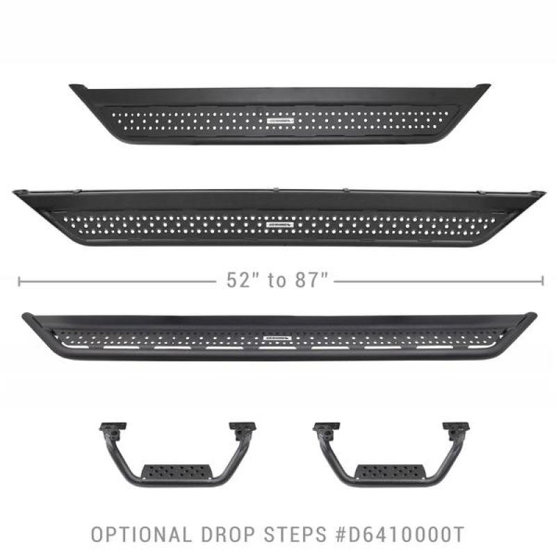 Go RhinoGo Rhino Dominator Extreme D6 SideSteps - Tex Blk - 4in Drop Down Steps (Pair)