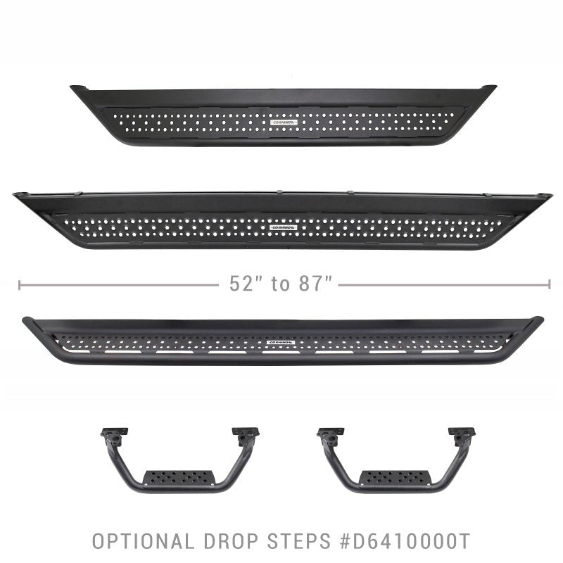 Go RhinoGo Rhino Dominator Extreme D6 SideSteps - Tex Blk - 4in Drop Down Steps (Pair)