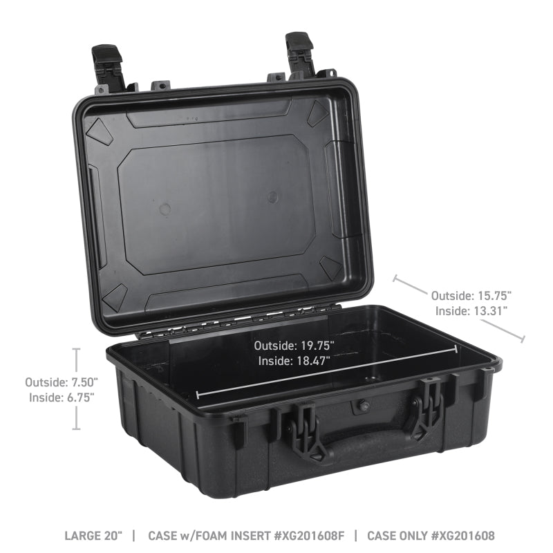 Go RhinoGo Rhino XVenture Gear Hard Case - Large 20in. / Lockable / IP67 / Automatic Air Valve - Tex. Black
