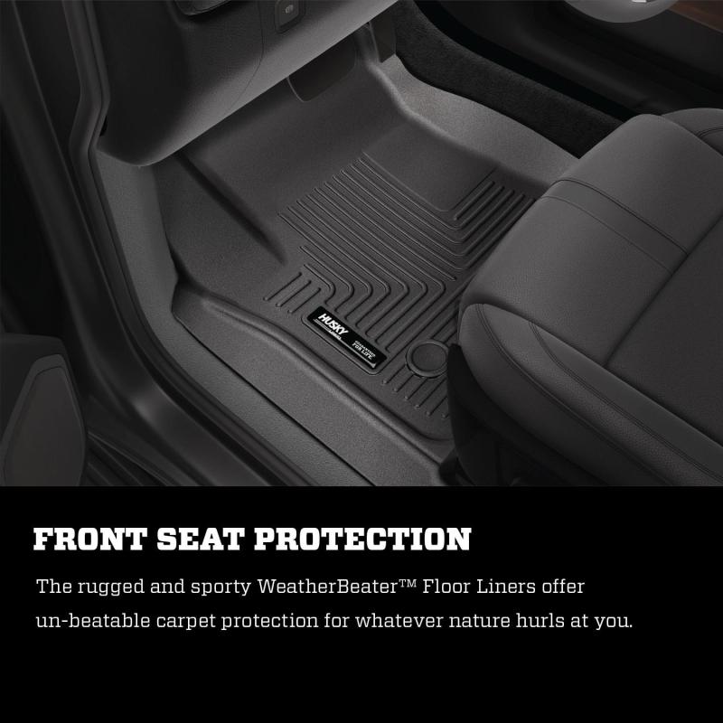 Husky LinersHusky Liners 2019 Chevrolet Silverado 1500 Crew Cab WeatherBeater Black 2nd Row Floor Liners