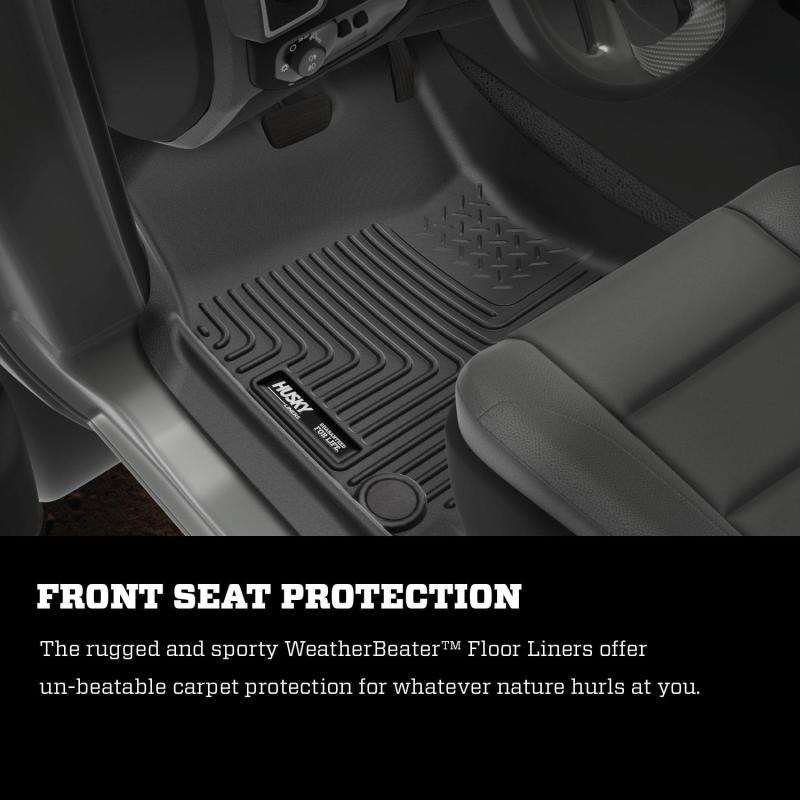 Husky LinersHusky Liners 2019 Ram 1500 Crew Cab WeatherBeater Black Second Row Floor Liners