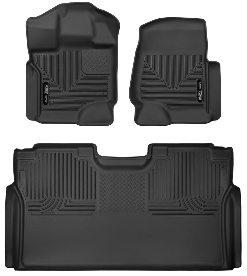 Husky LinersHusky Liners 15 - 23 Ford F - 150 SuperCrew Cab X - Act Contour Front & 2nd Row Seat Floor Liners - Black