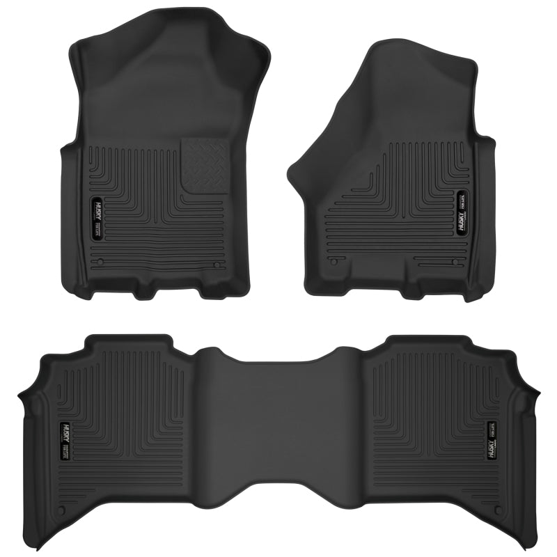 Husky LinersHusky Liners 19 - 20 Dodge Ram 2500/3500 Crew Cab X - Act Contour Front and Second Row Seat Floor Liners