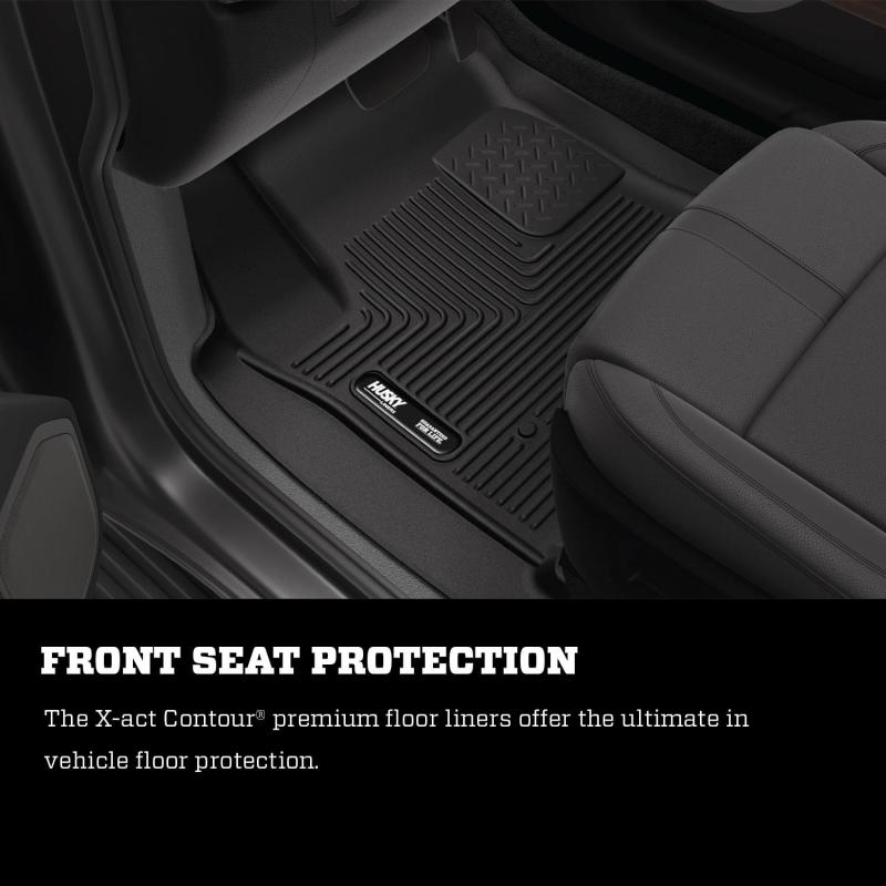 Husky LinersHusky Liners 14 - 15 Chevy Silverado Crew Cab X - Act Contour Black 2nd Row Floor Liners
