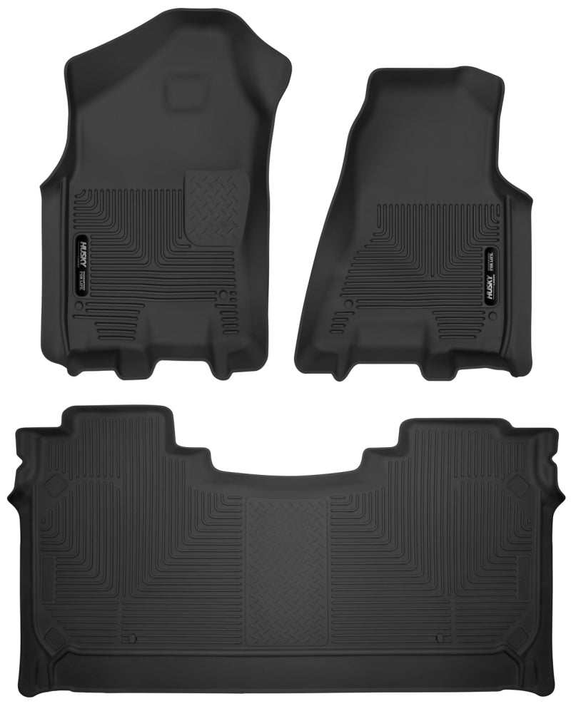 Husky LinersHusky Liners 19 - 22 Dodge Ram 1500 Crew Cab X - Act Contour Front & Second Seat Floor Liners - Black