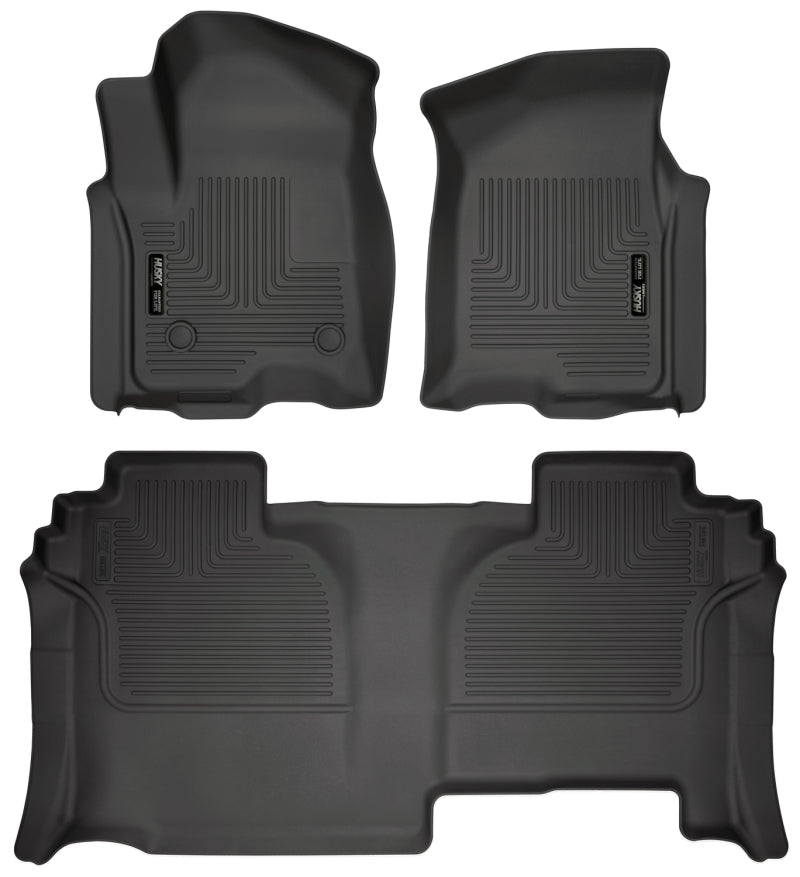 Husky LinersHusky Liners 19 - 23 GMC Sierra 1500 Double Cab Weatherbeater Black Front & 2nd Seat Floor Liners