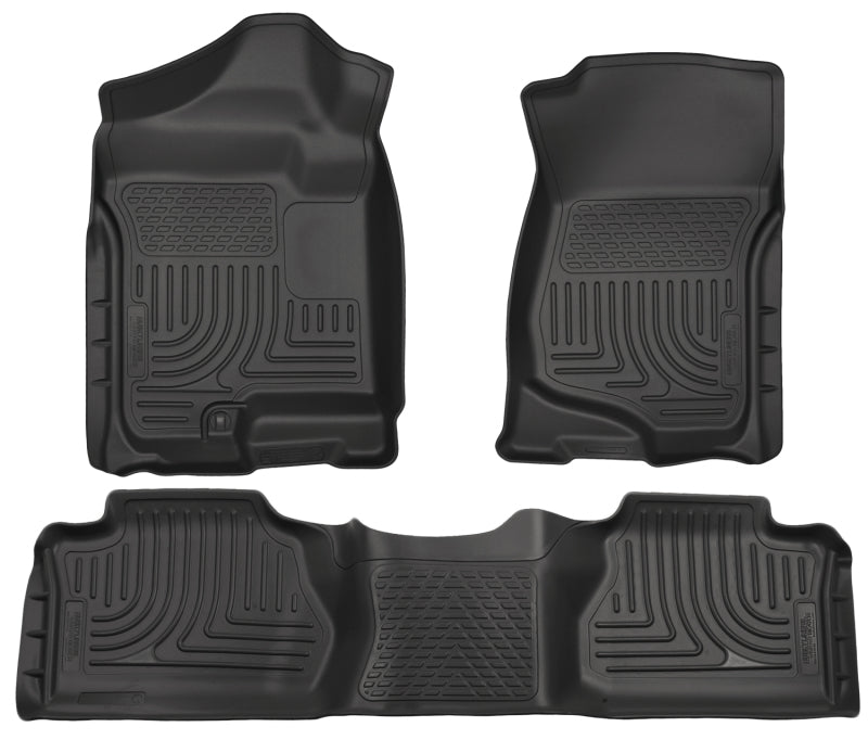 Husky LinersHusky Liners 07 - 12 Chevy Silverado/GMC Sierra Extended Cab WeatherBeater Combo Black Floor Liners