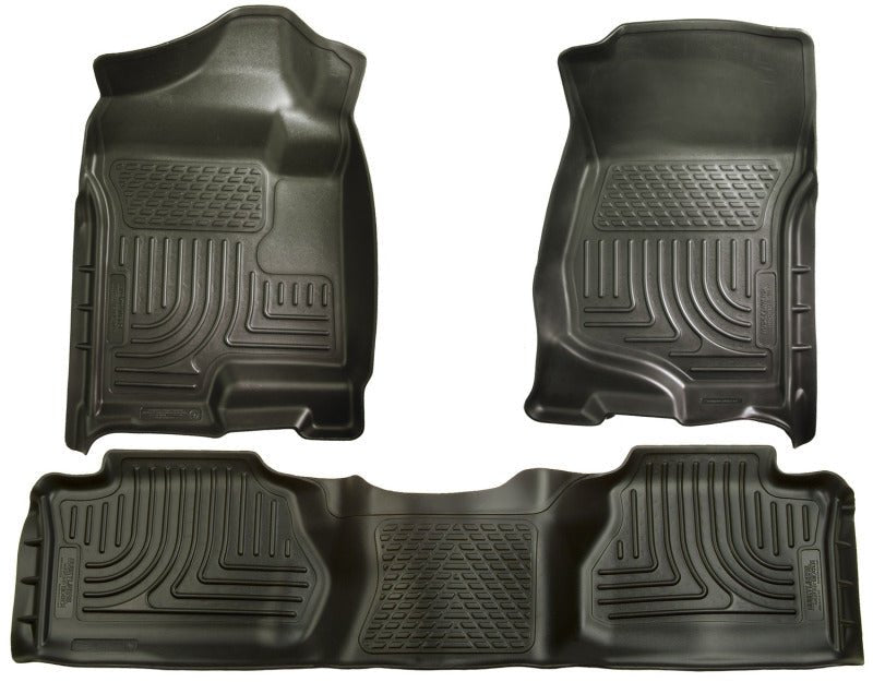 Husky LinersHusky Liners 07 - 12 Chevy Silverado/GMC Sierra Extended Cab WeatherBeater Combo Black Floor Liners
