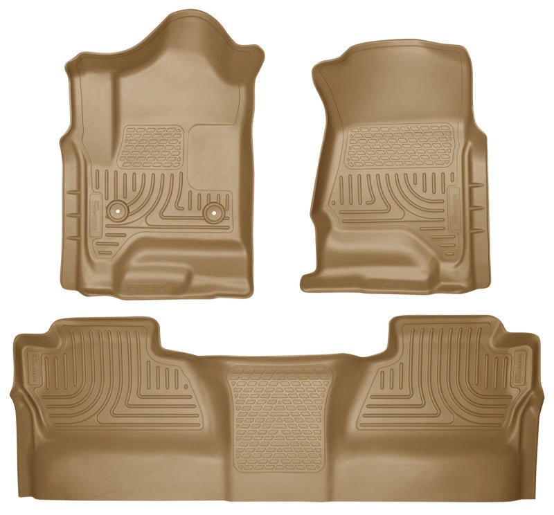 Husky LinersHusky Liners 14 Chevrolet Silverado/GMC Sierra WeatherBeater Tan Front & 2nd Seat Floor Liners