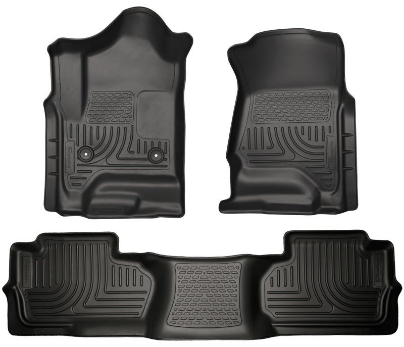 Husky LinersHusky Liners 14 Chevrolet Silverado/GMC Sierra Dbl Cab WeatherBeater Black Front&2nd Seat Floor Line