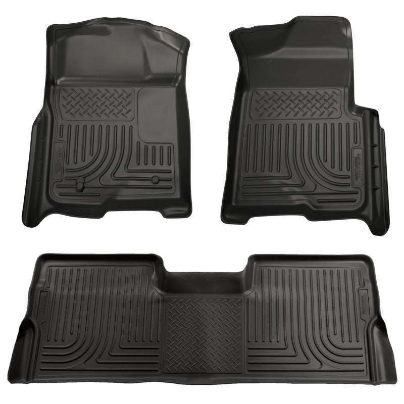 Husky LinersHusky Liners 08 - 10 Ford SD Crew Cab WeatherBeater Combo Black Floor Liners (w/o Manual Trans Case)