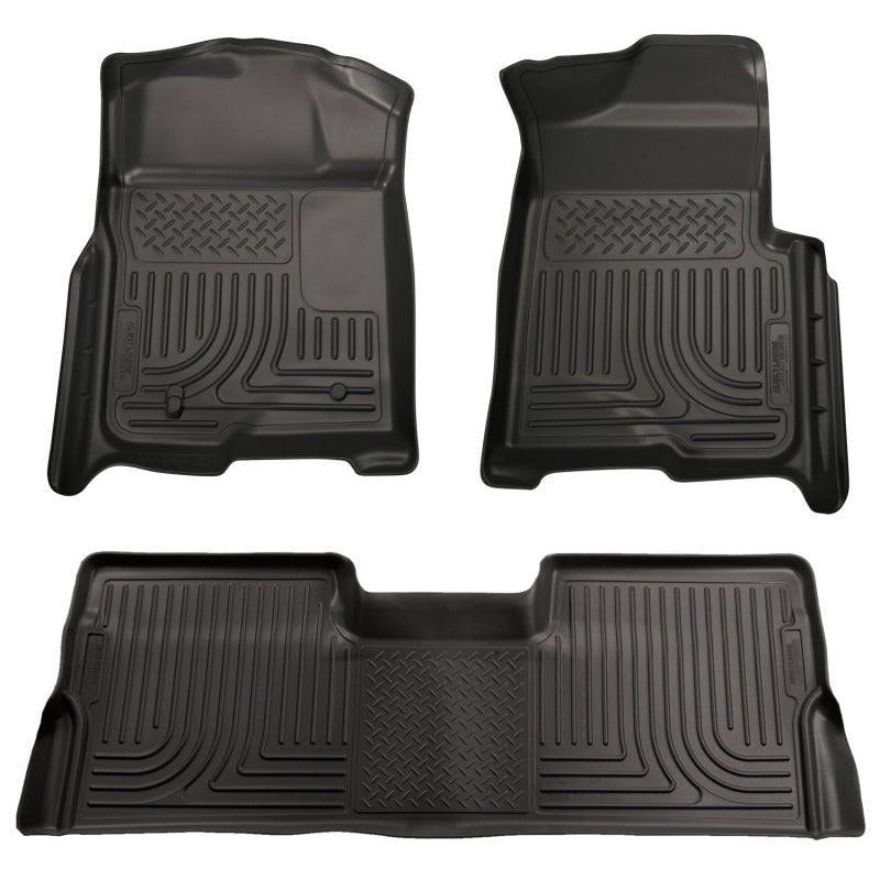 Husky LinersHusky Liners 08 - 10 Ford SD Crew Cab WeatherBeater Combo Black Floor Liners (w/o Manual Trans Case)