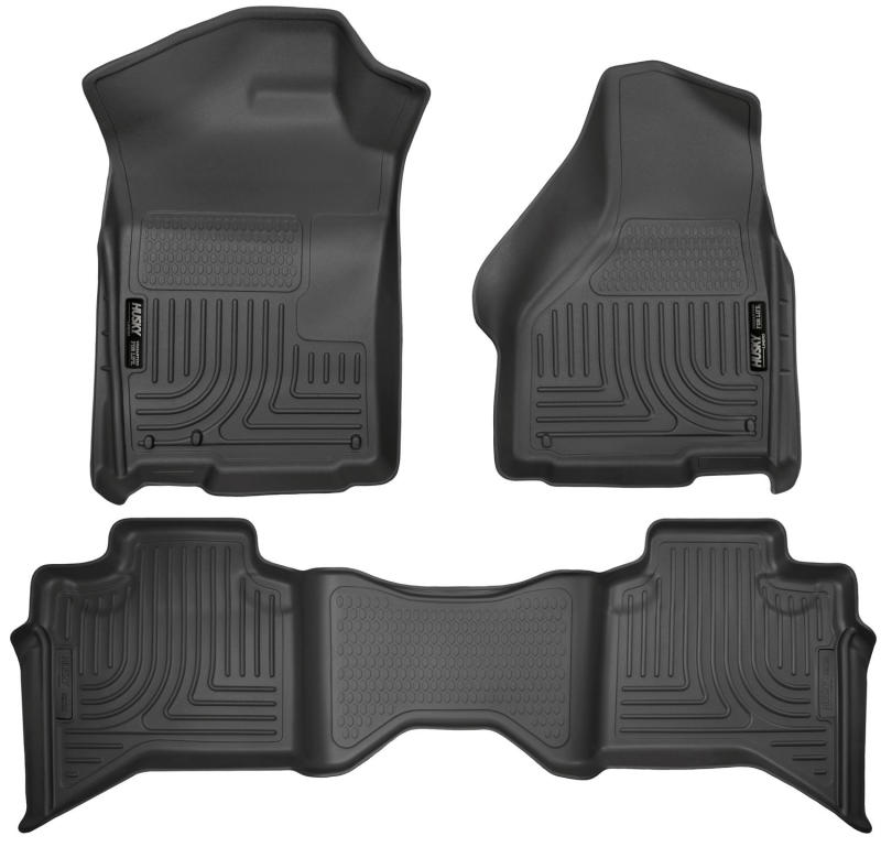 Husky LinersHusky Liners 09 - 12 Dodge Ram 1500 Quad Cab WeatherBeater Black Front & Second Seat Floor Liner