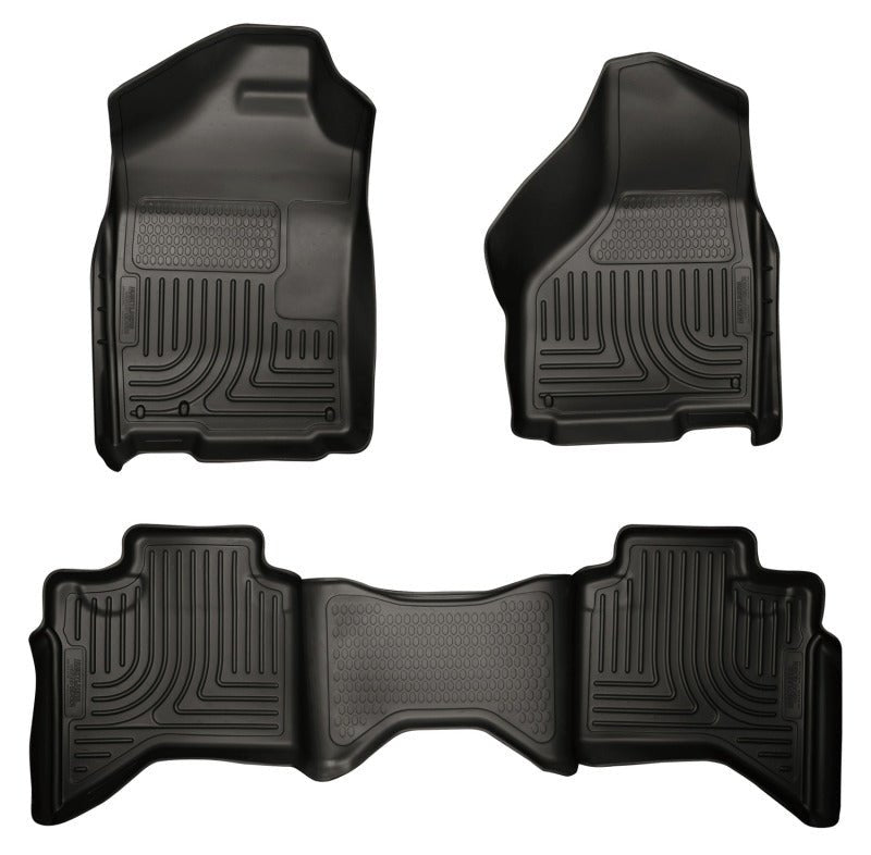 Husky LinersHusky Liners 09 - 12 Dodge Ram 1500 Quad Cab WeatherBeater Black Front & Second Seat Floor Liner
