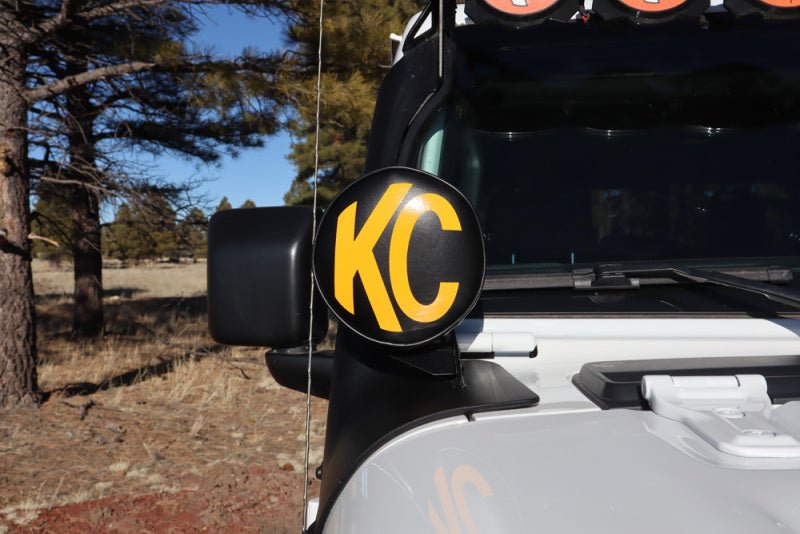 KC HiLiTESKC HiLiTES 6in. Round Soft Cover (Pair) - Black w/Yellow KC Logo