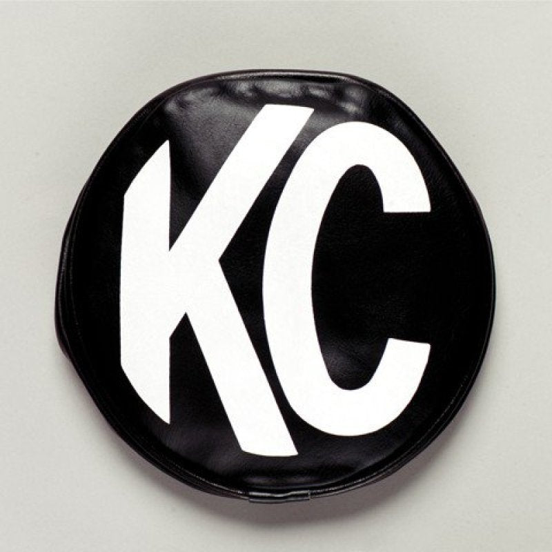 KC HiLiTESKC HiLiTES 5in. Round Soft Cover (Pair) - Black w/White KC Logo