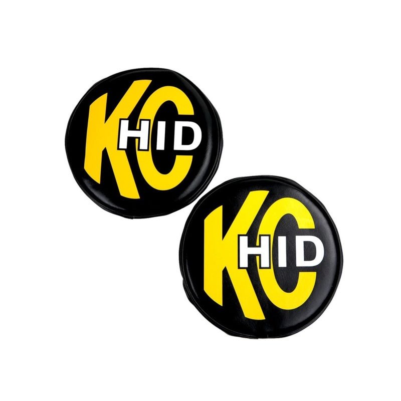 KC HiLiTESKC HiLiTES 8in. Round Soft Cover HID (Pair) - Black w/Yellow Brushed KC Logo