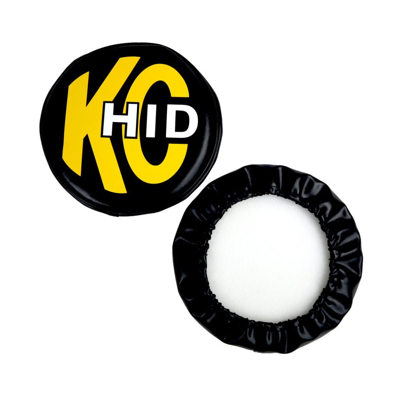 KC HiLiTESKC HiLiTES 8in. Round Soft Cover HID (Pair) - Black w/Yellow Brushed KC Logo