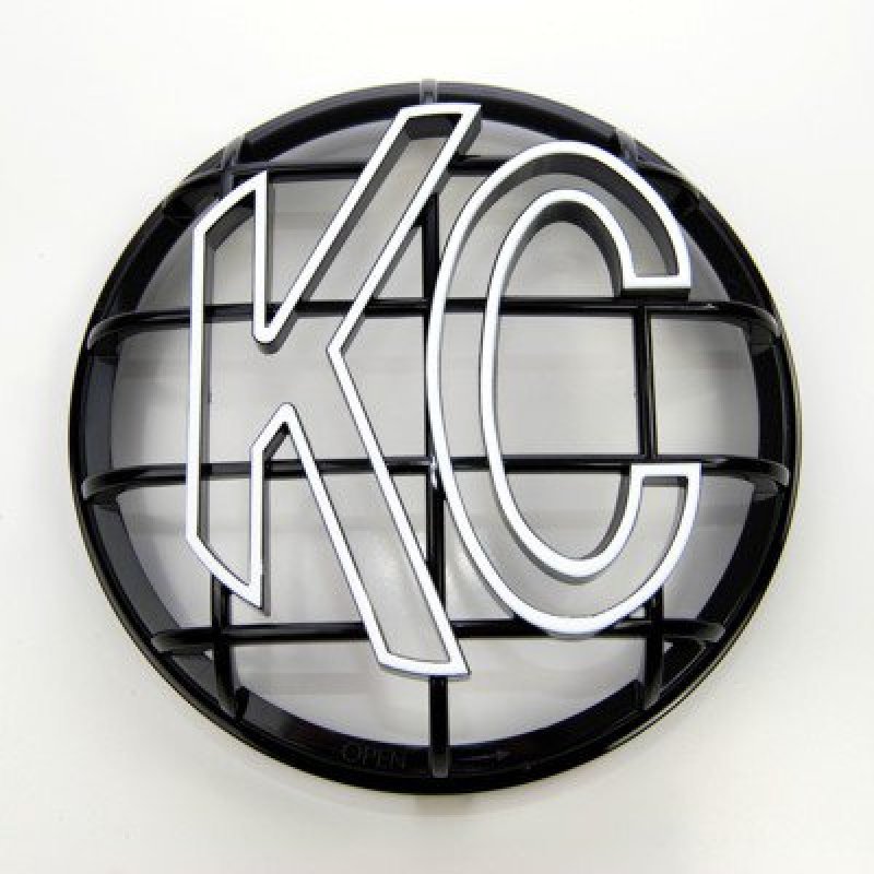 KC HiLiTESKC HiLiTES 6in. Round ABS Stone Guard for Apollo Lights (Single) - Black w/White KC Logo