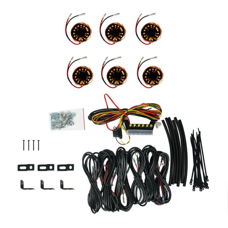 KC HiLiTESKC HiLiTES Cyclone V2 LED - Rock Light - 6 - Light System - Amber - 5W Flood Beam