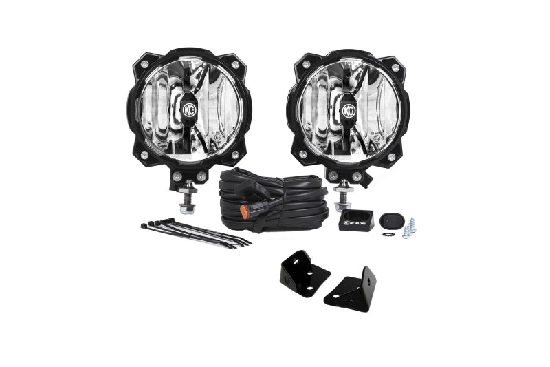 KC HiLiTESKC HiLiTES 07 - 18 Jeep JK 6in Pro6 Gravity LED Pillar Mount 2 - Light Sys (SAE/ECE - 20W Driving Beam)