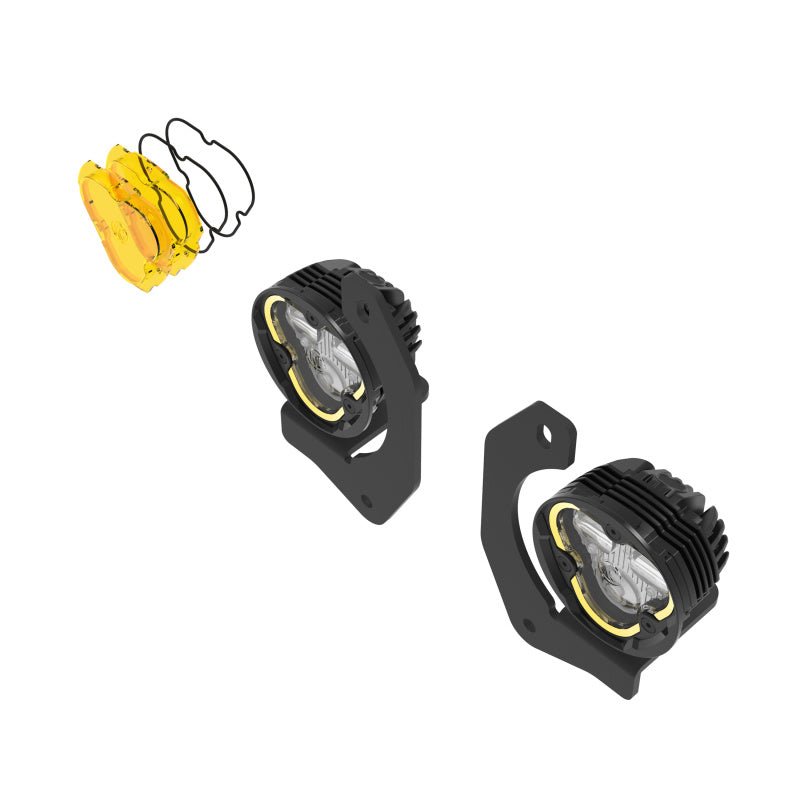 KC HiLiTESKC HiLiTES FLEX ERA 3 Dual Mode SAE Fog Lights - 2 - Light Master Kit for Jeep JK/JL/JT Steel Bumpers