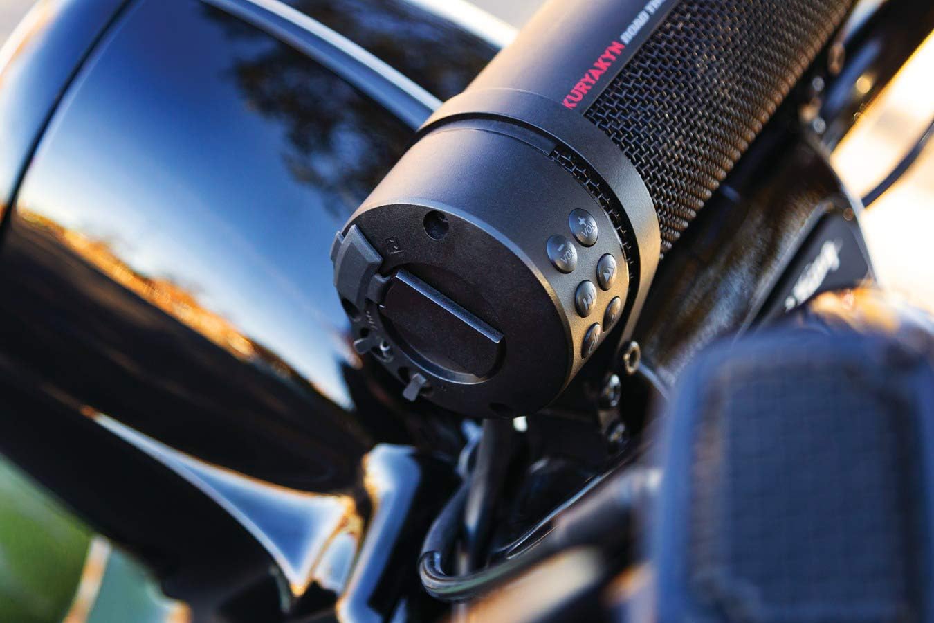 KuryakynKuryakyn 2719 MTX Road Thunder Weather Resistant Motorcycle Sound Bar Plus | 300 Watt Handlebar Mounted | Bluetooth | USB Power Charger | Satin Black